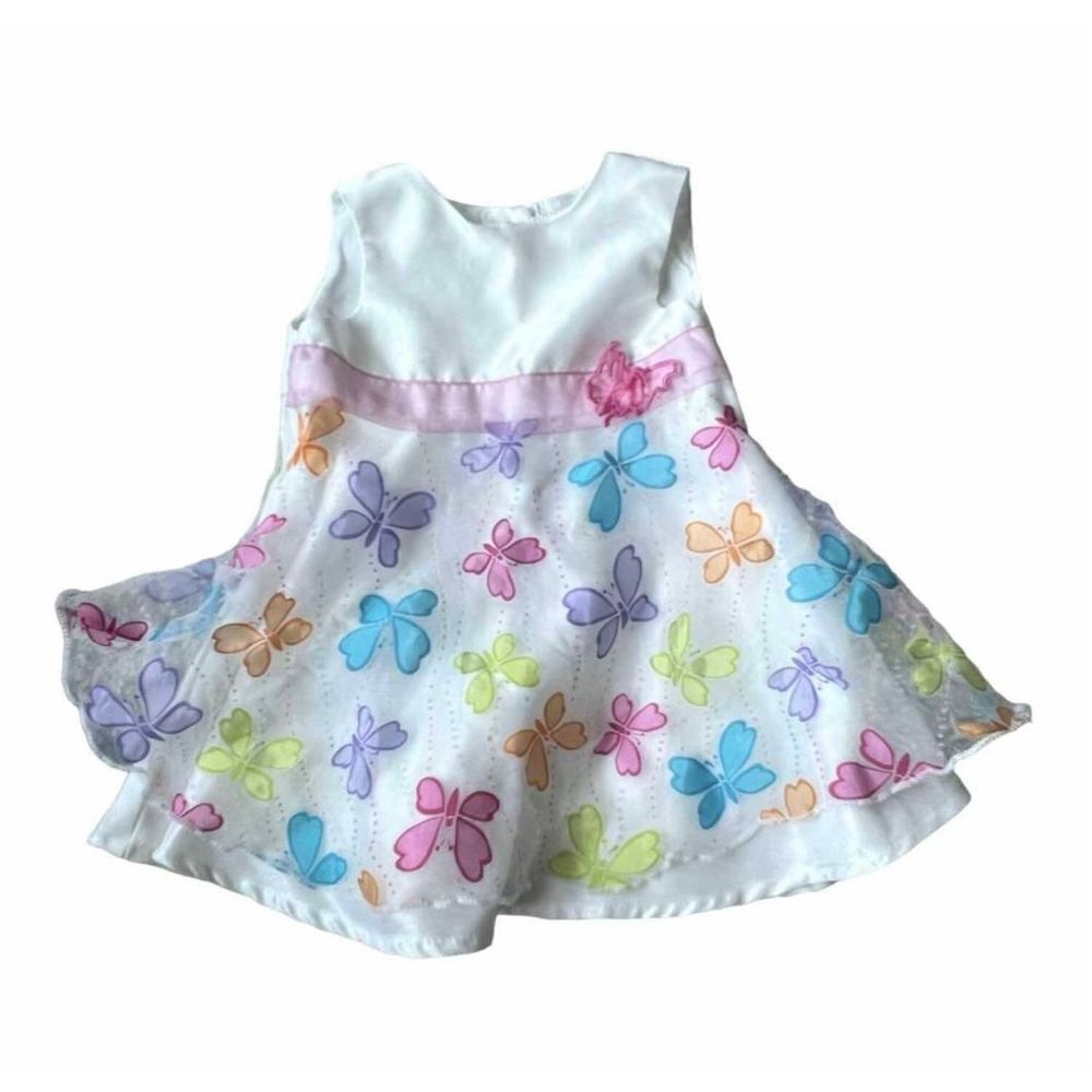 Baby Girls George Butterly Chiffon Sleeveless Dress - Sz 6-9 mo